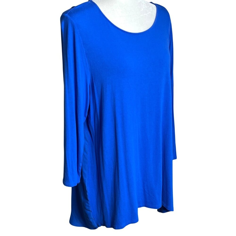 Alfani High-Low Top Blue Soft Knit Long-Line Tunic Comfort Lightweight Womens L